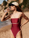 One-piece swimsuit Mai Tai, Бордовий, XS-S